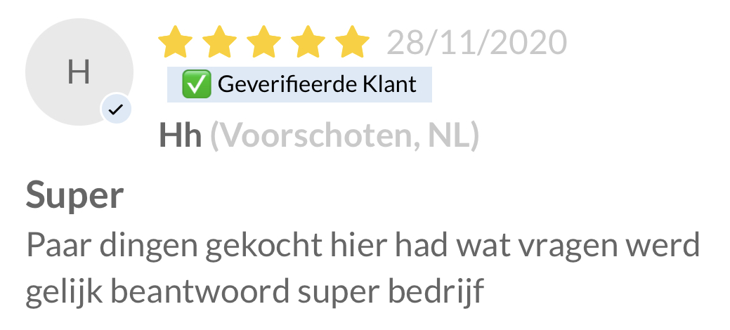 5 sterren beoordeling YouTube abonnees super bedrijf