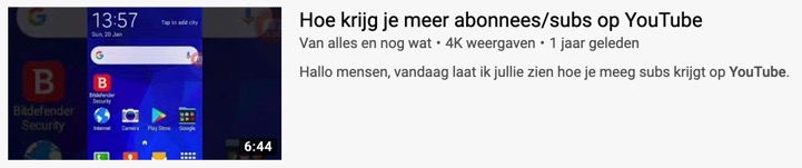 Meer abonnees op YouTube slechte titel