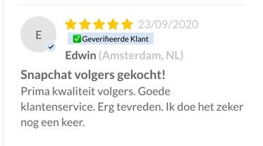 Geverifieerde review van product snapchat volgers