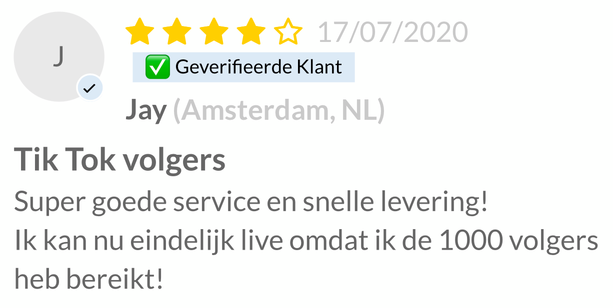 Geverifieerde klant TikTok volgers Jay Live gaan