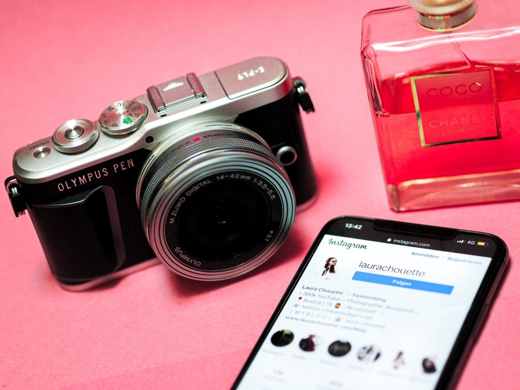 Influencer activiteiten camera telefoon